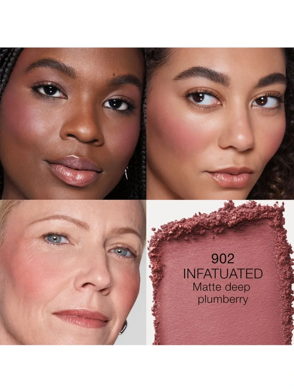 NARS Talc-Free Powder Blush in Infatuated Matte Deep Plumberry, 0.17 oz / 4.8 g